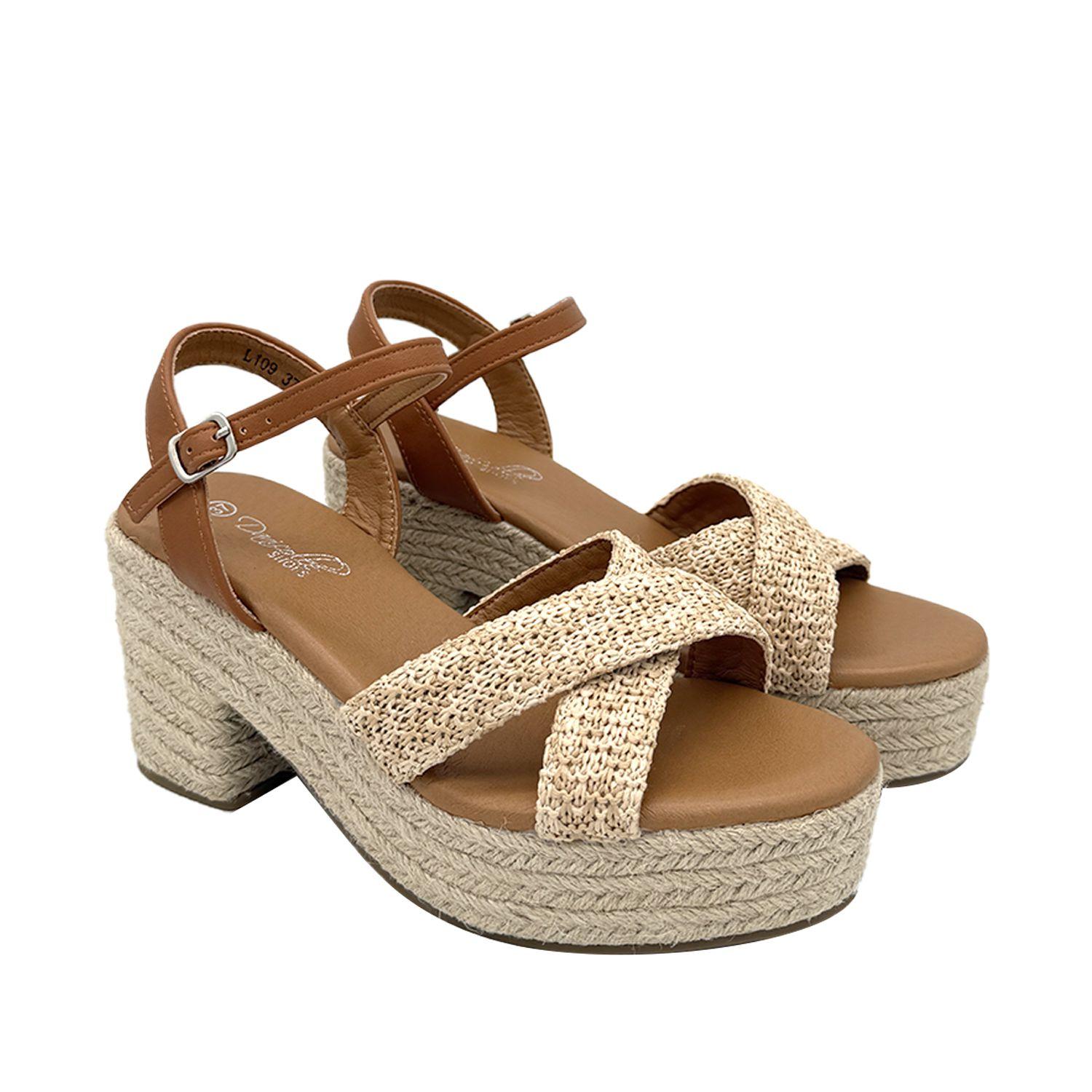 Sandalia mujer yute Khaki Danicolle-1