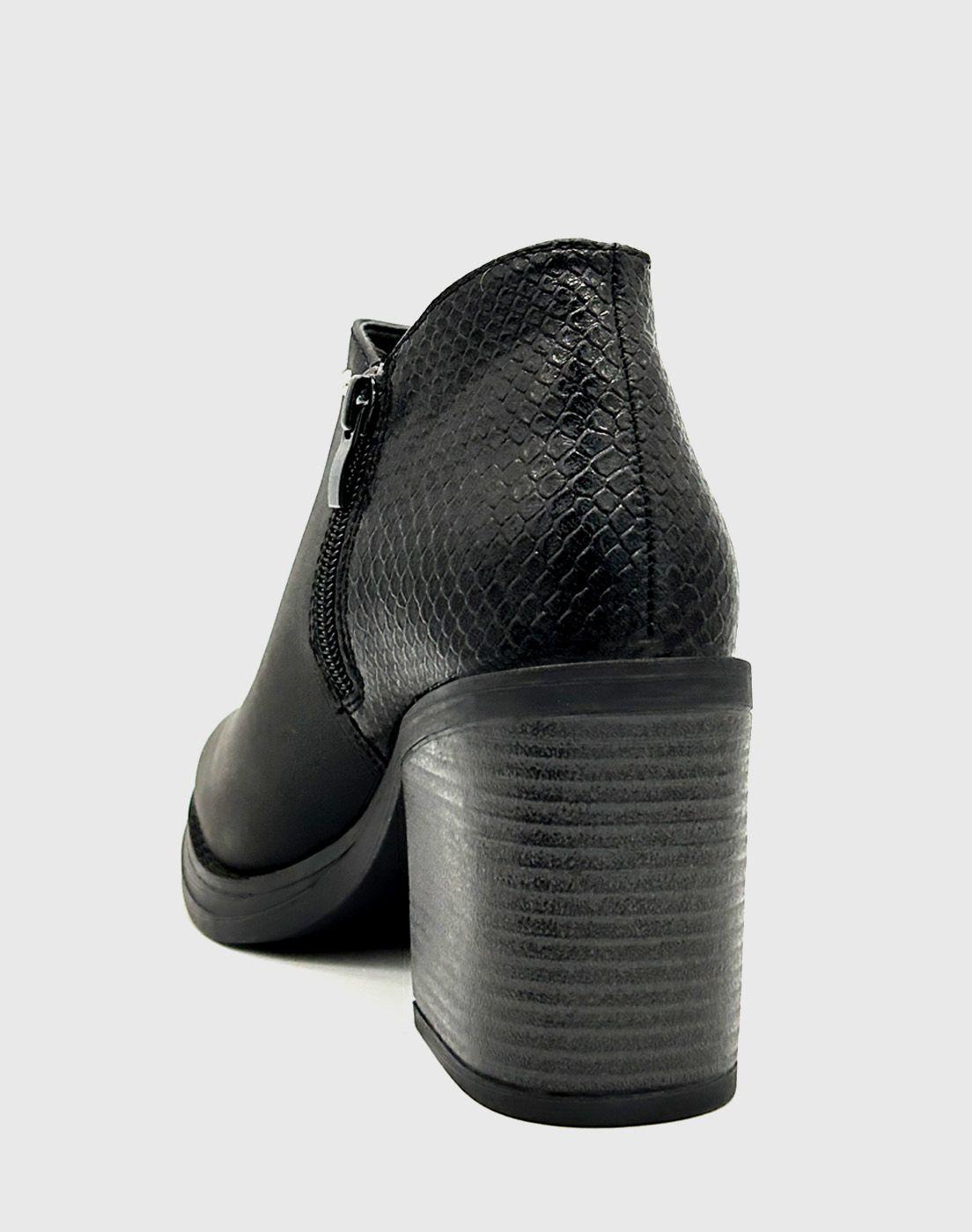 Botin para mujer con taco clasico Negro-3