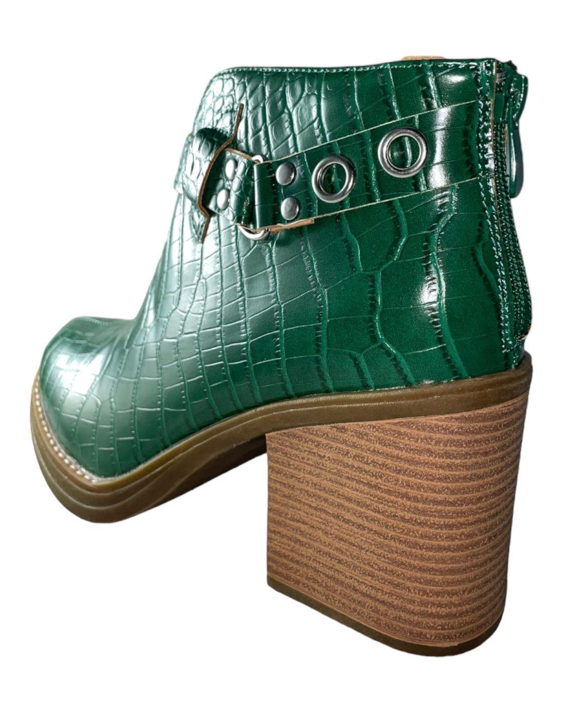Botin Verde croco Correa-2