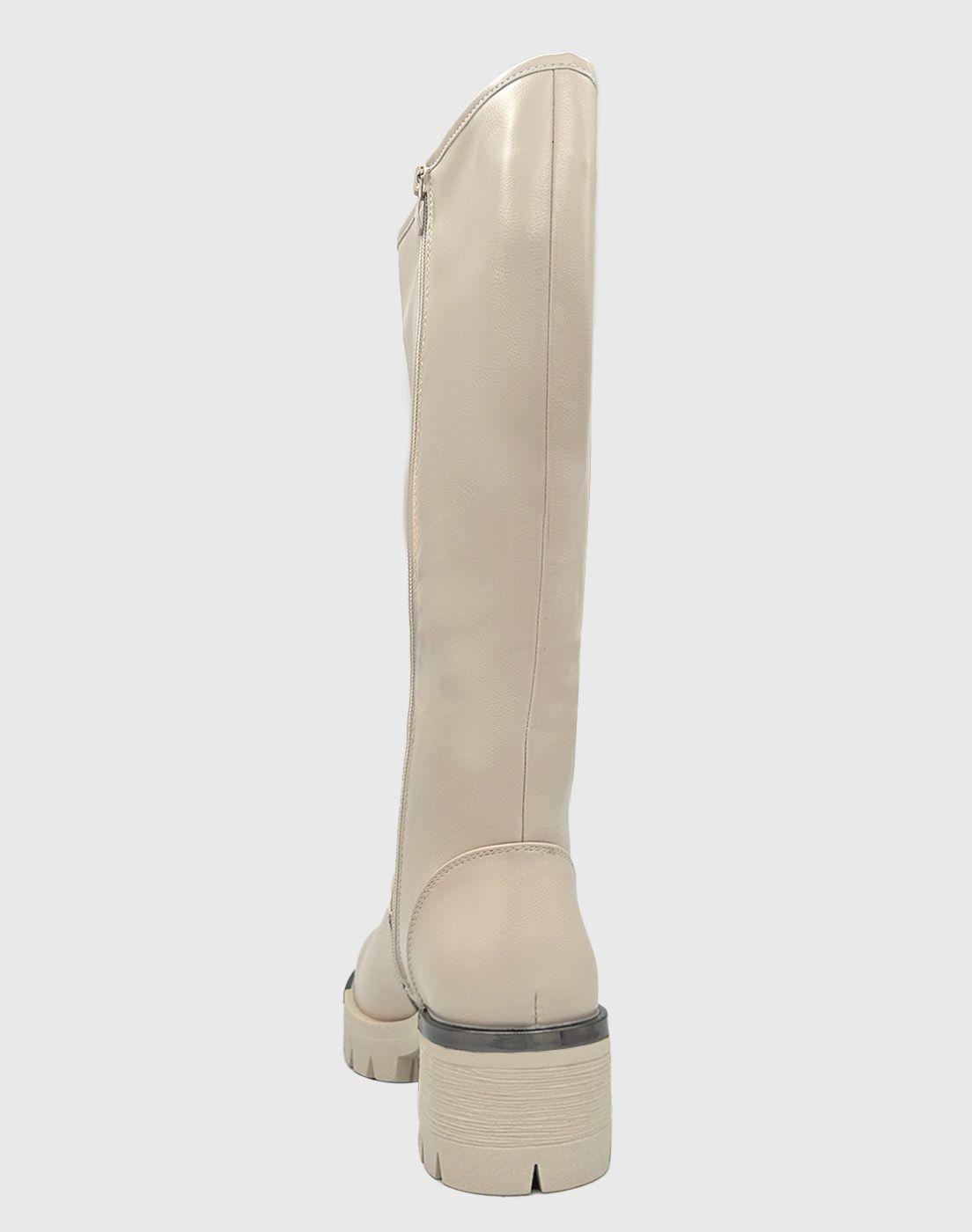 Bota para mujer Beige bajo la rodilla Lisa Danicolle-3