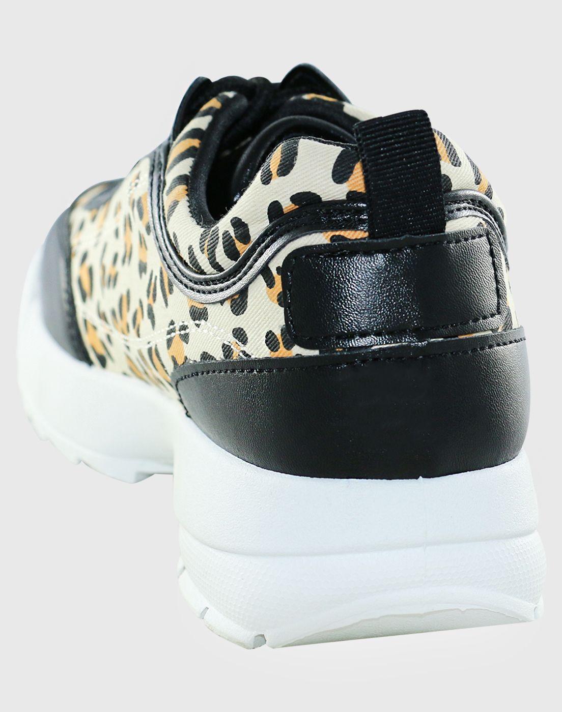 Zapatilla print Leopard Negro-2