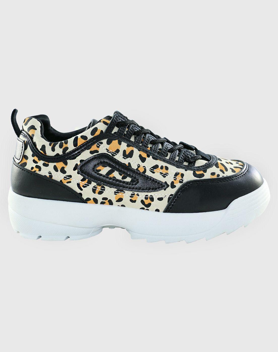 Zapatilla print Leopard Negro-3