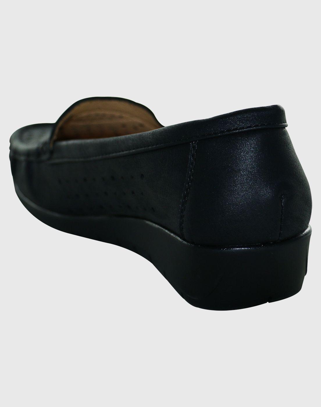 Mocasin Taco Diseño Negro Danicolle-3
