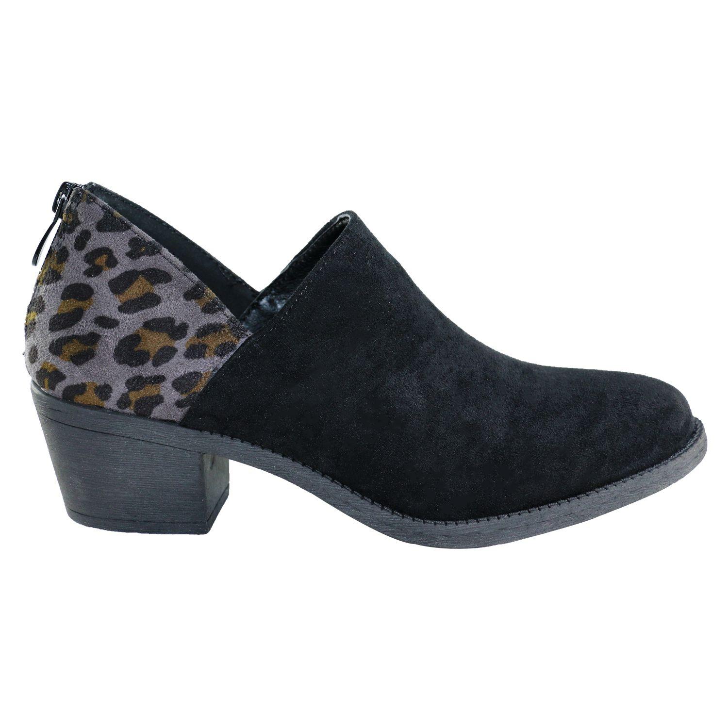 Botin bajo animal print Negro Danicolle-2