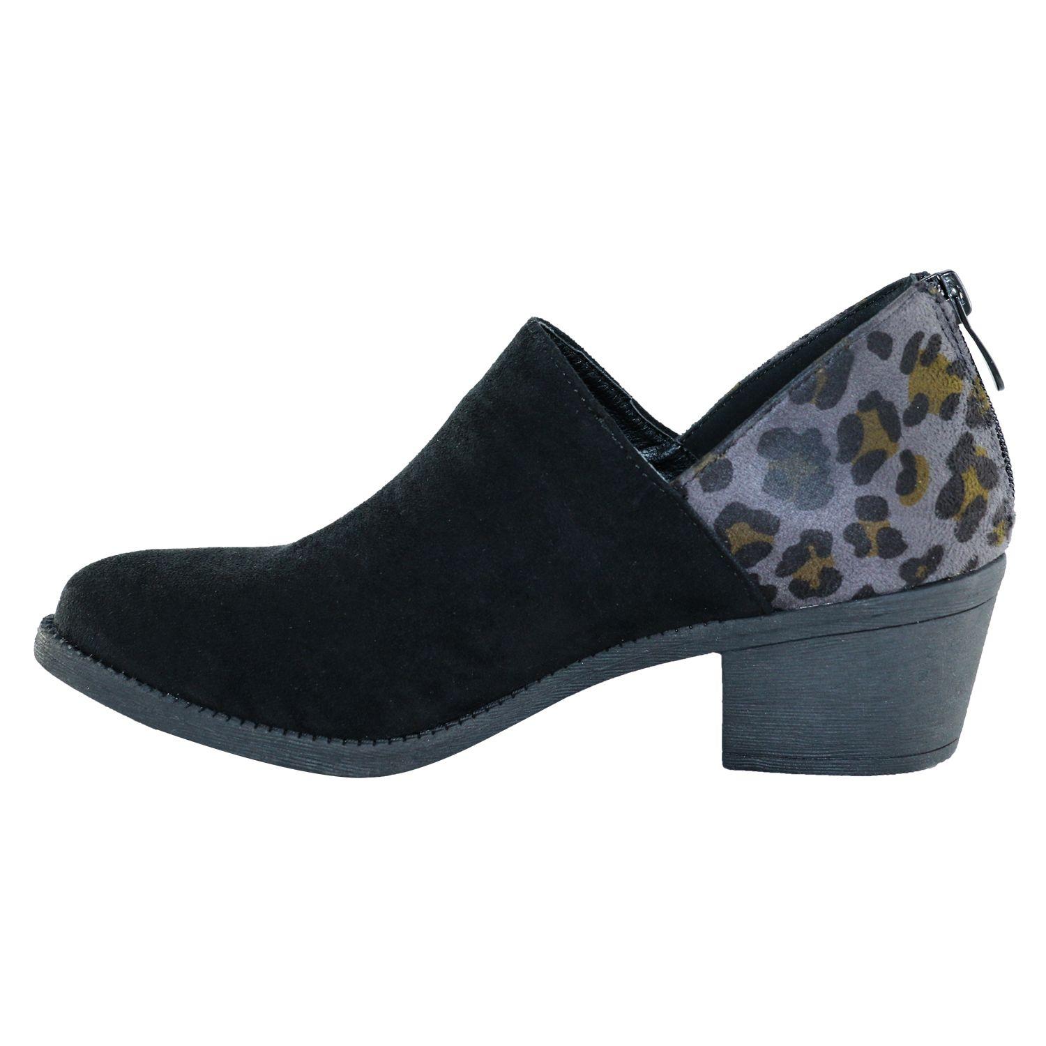 Botin bajo animal print Negro Danicolle-3