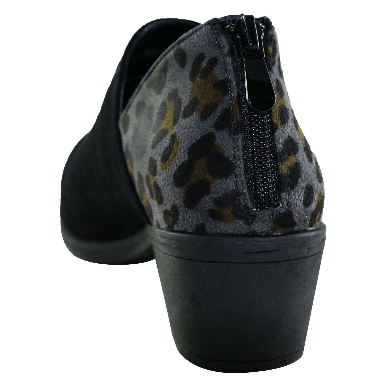 Botin bajo animal print Negro Danicolle-4