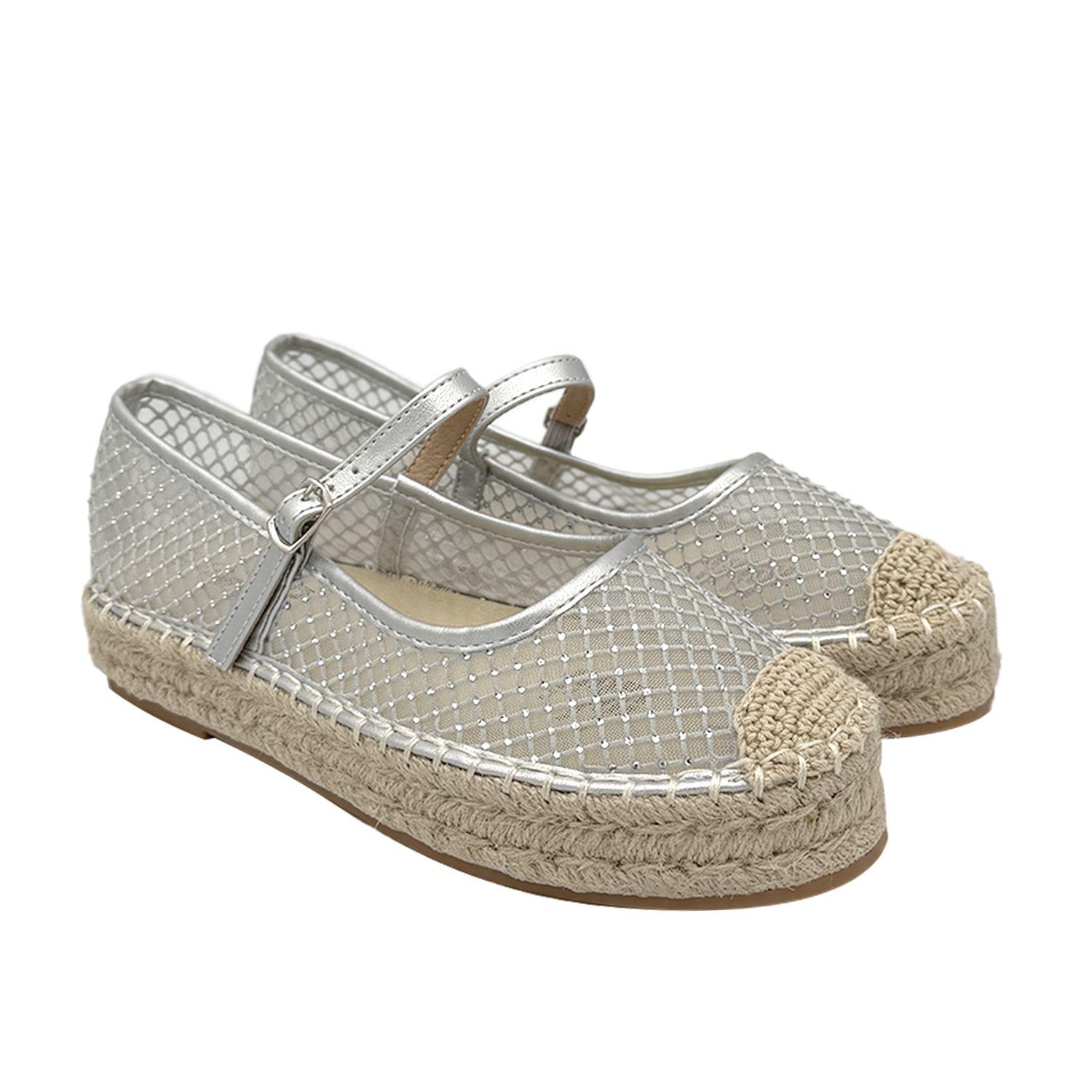 Ballerina para mujer Yute Plateado-1