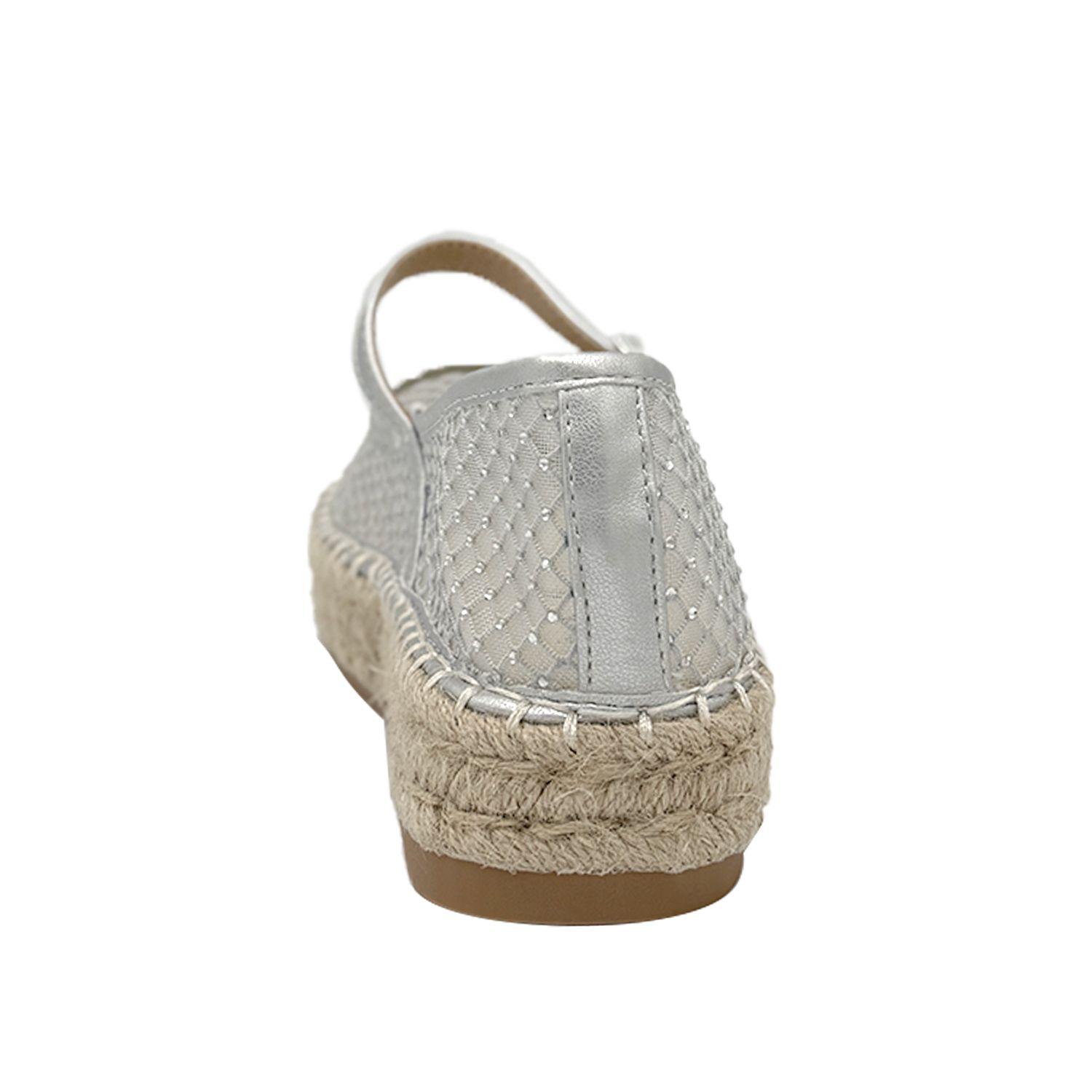 Ballerina para mujer Yute Plateado-3
