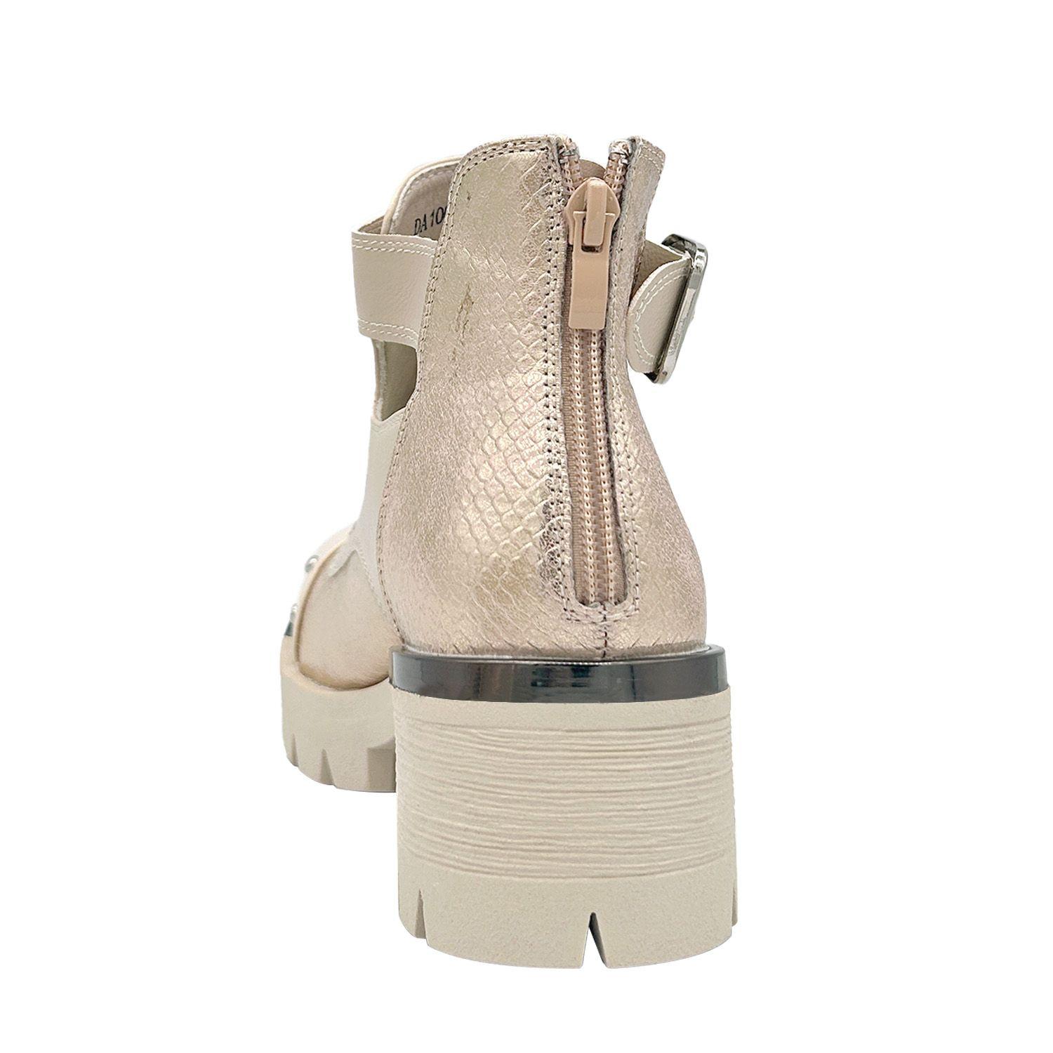 Botín para Mujer con Hebilla, color Beige, Aberturas-4