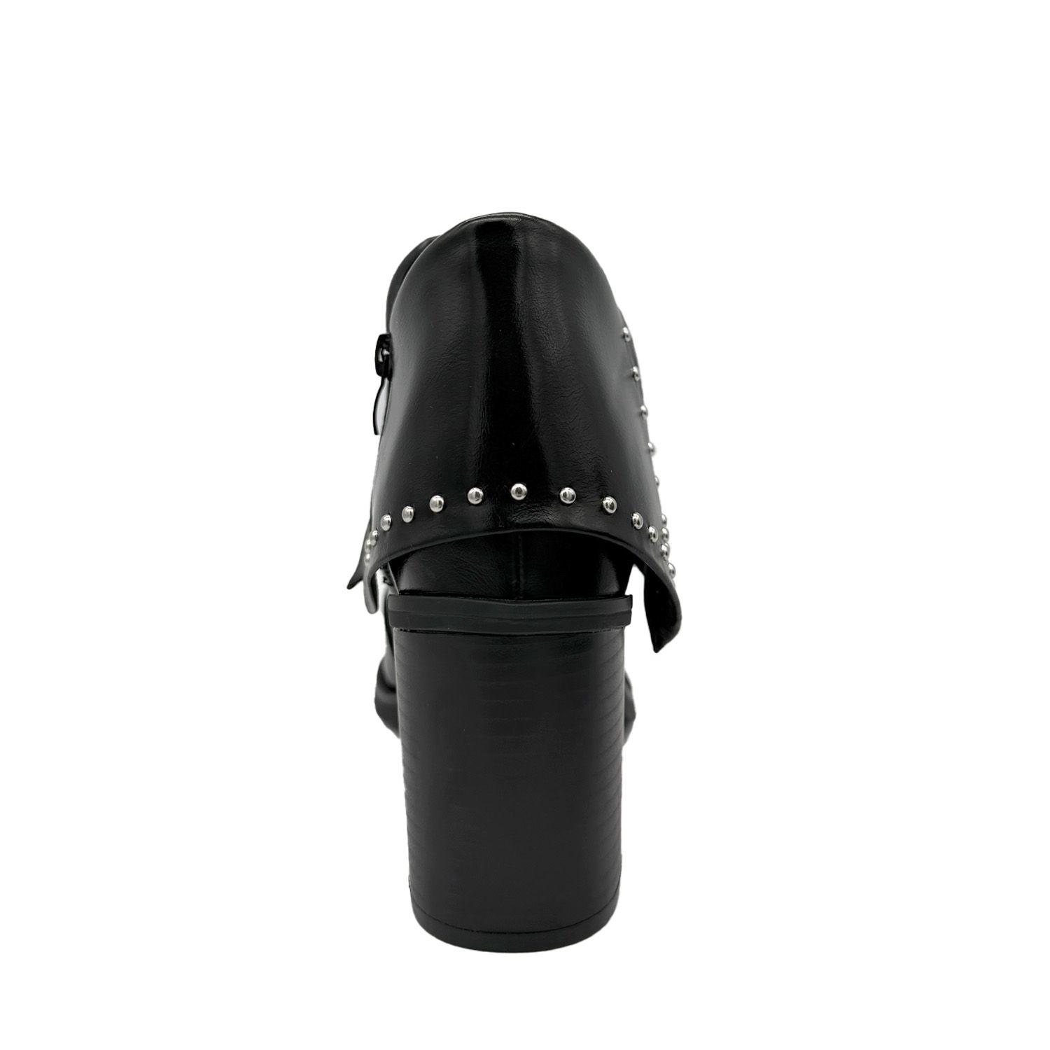 Botin para mujer solapa con tachas negro Danicolle-3