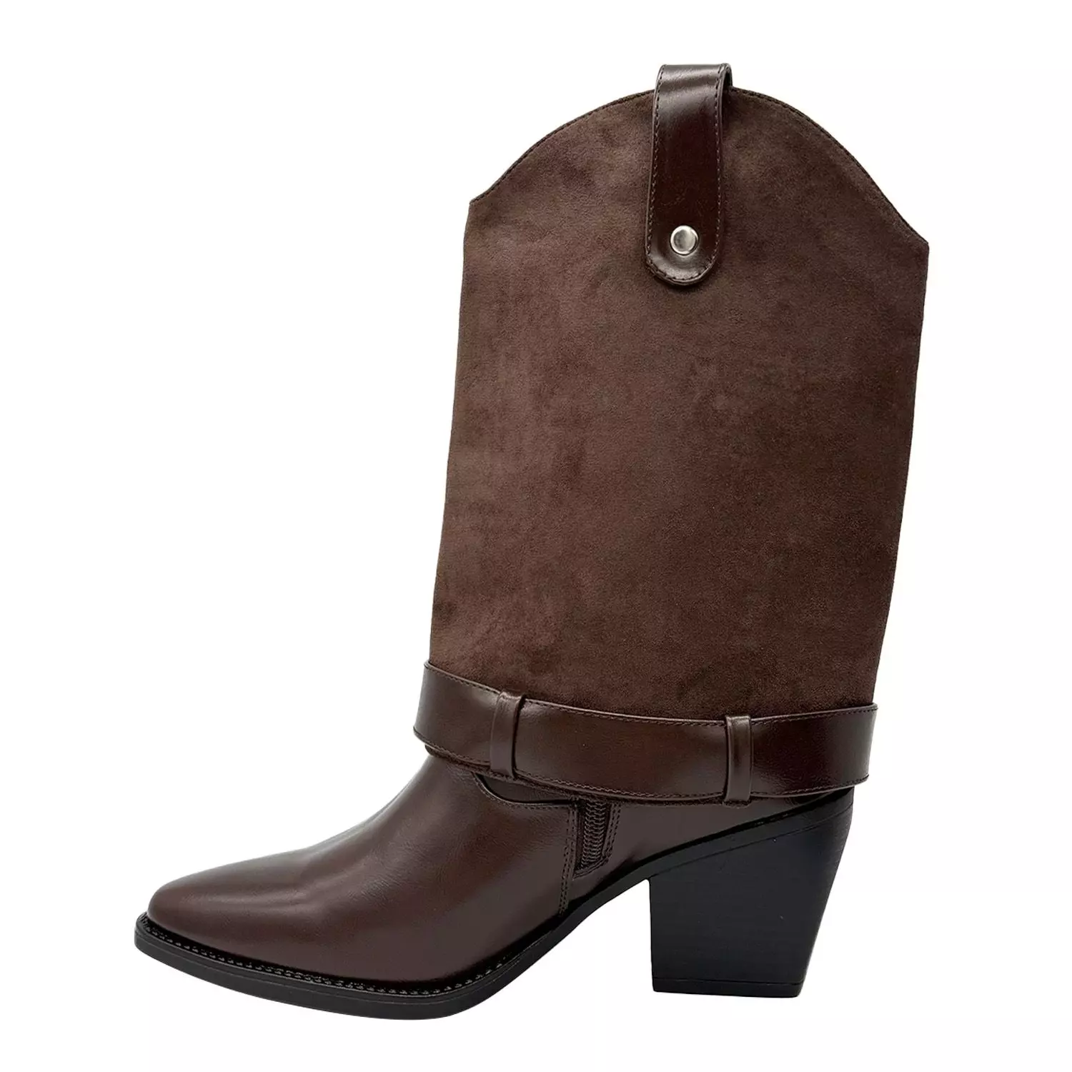 Bota para mujer polaina desmontable café Danicolle-2
