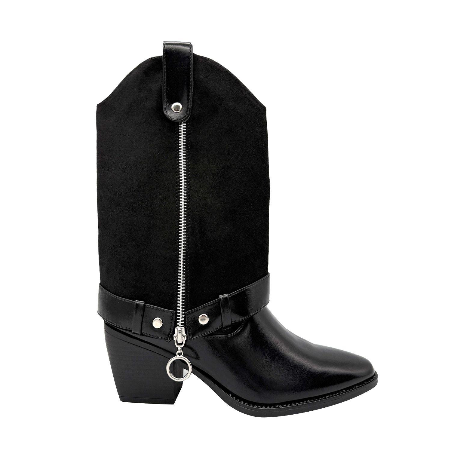 Bota para mujer polaina desmontable negro Danicolle-0