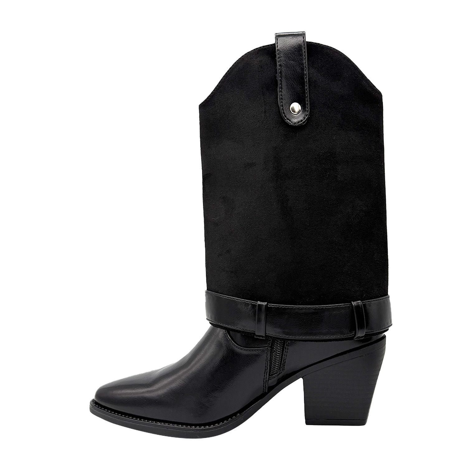 Bota para mujer polaina desmontable negro Danicolle-2