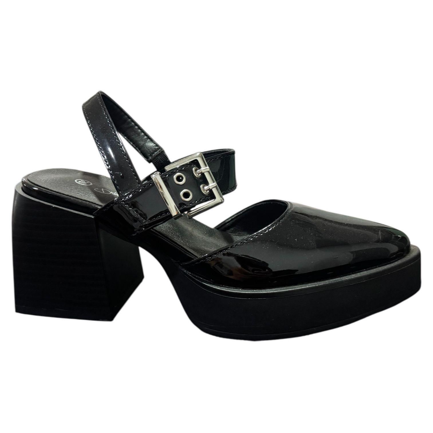 Zapato para mujer taco grueso Negro Danicolle-0