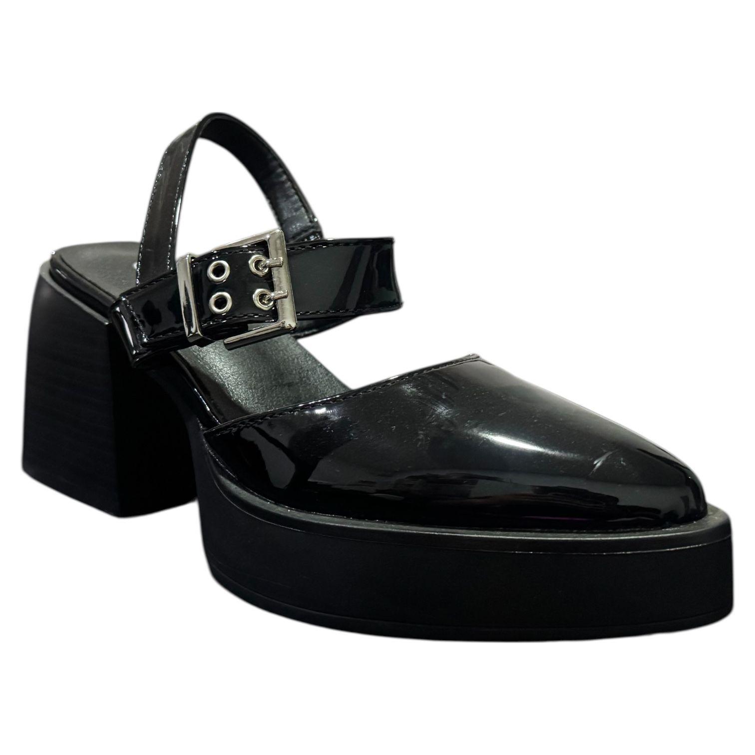 Zapato para mujer taco grueso Negro Danicolle-1