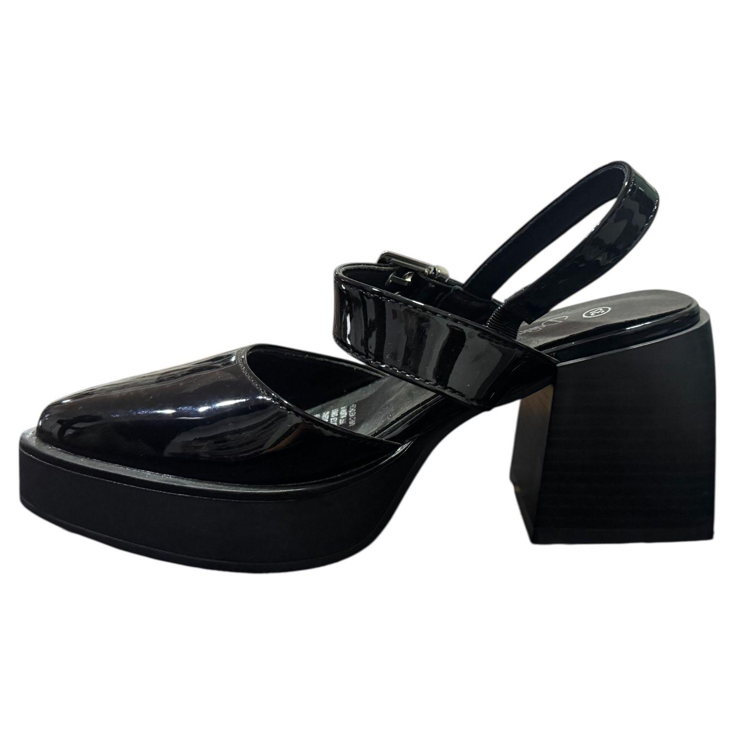 Zapato para mujer taco grueso Negro Danicolle-3