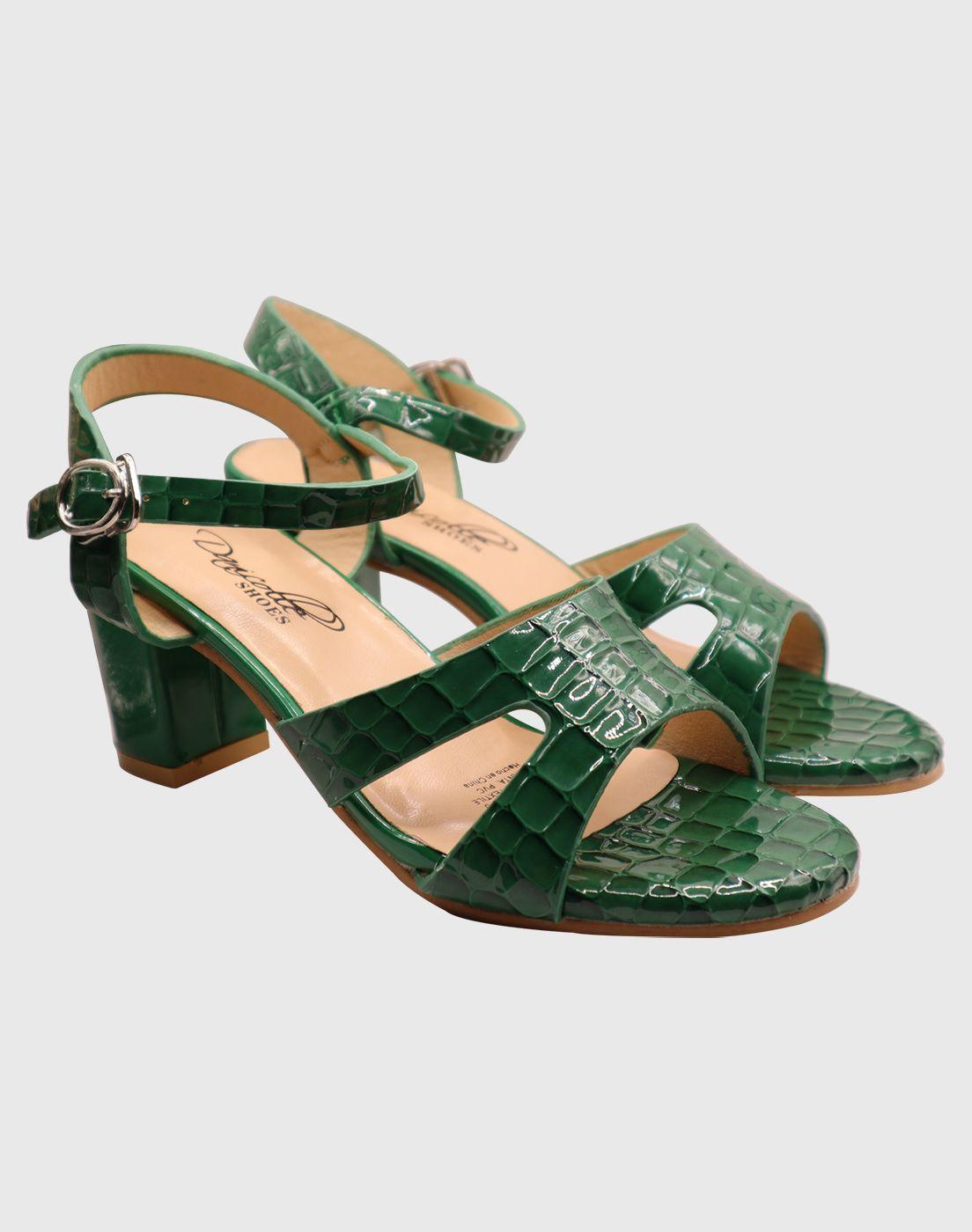Sandalia Taco cuadro Verde-1