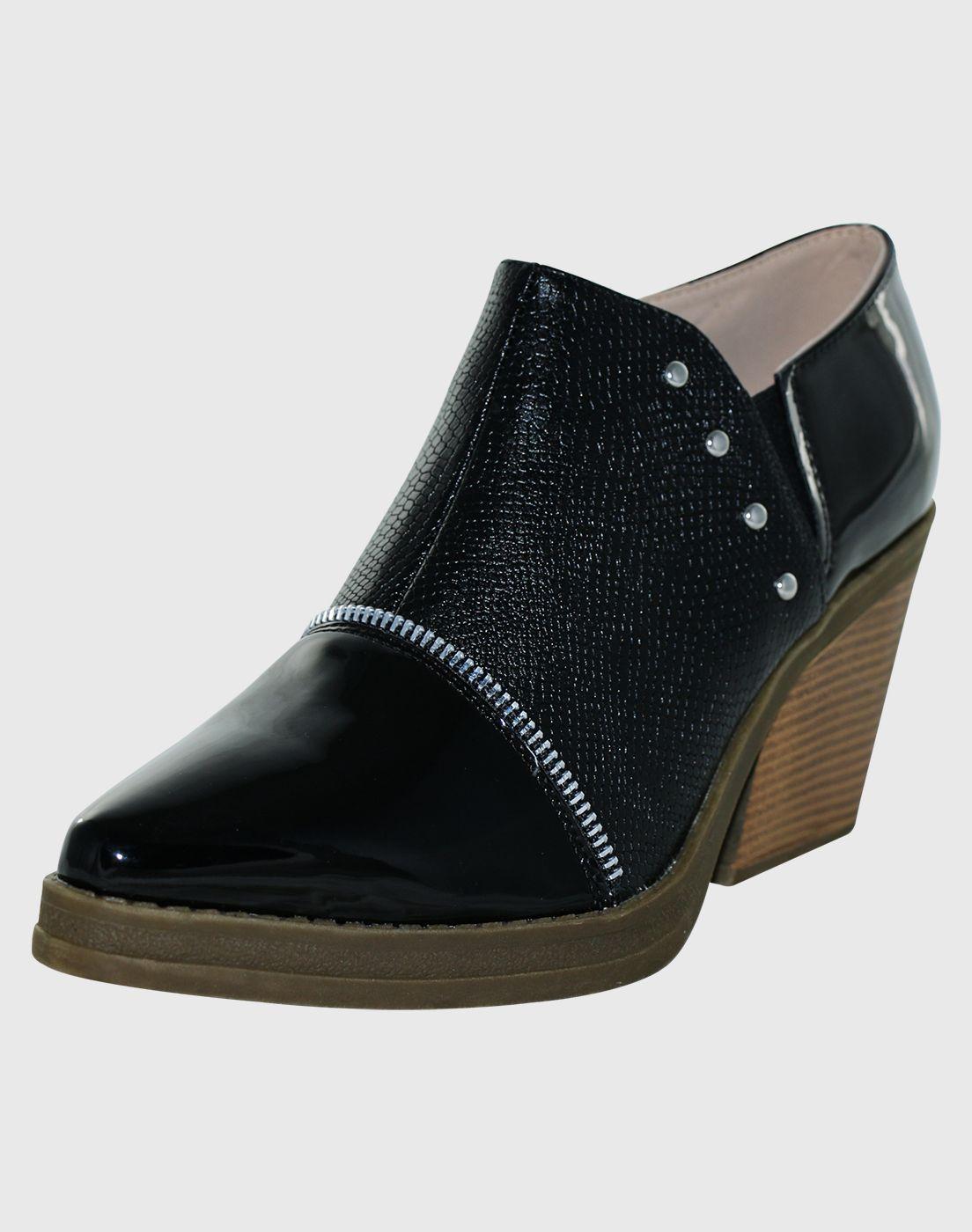Botin Monalisa alto Negro Danicolle-0