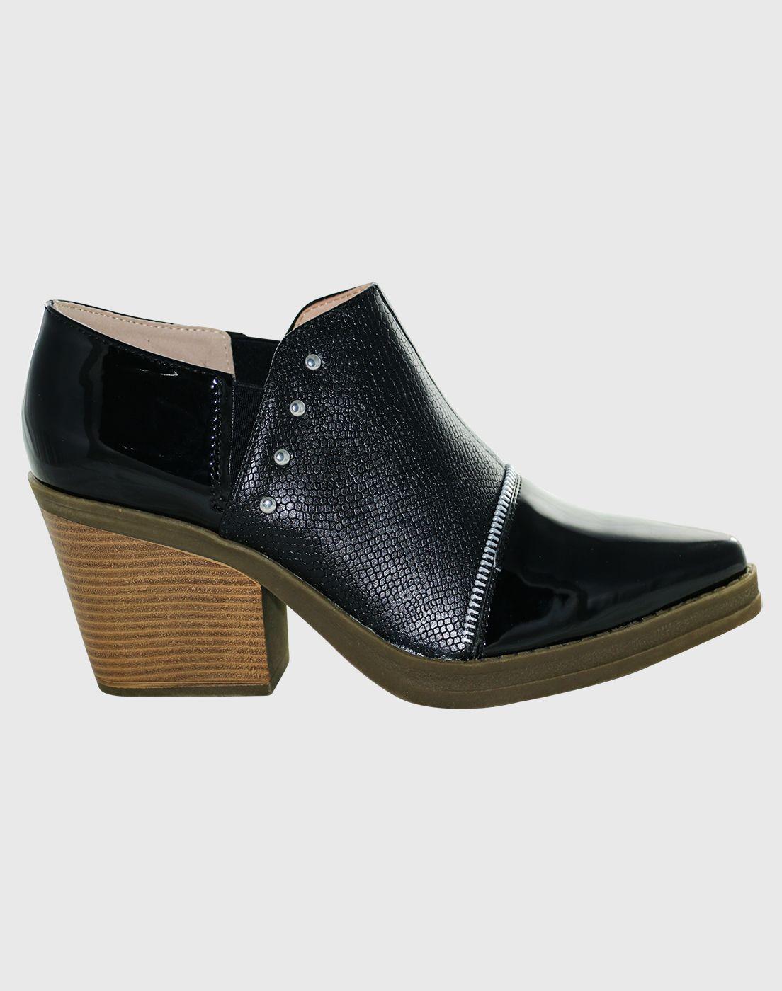 Botin Monalisa alto Negro Danicolle-2
