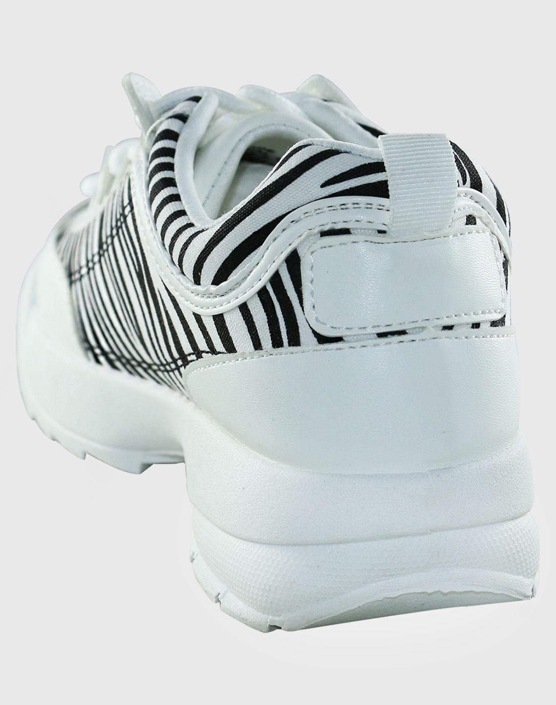 Zapatilla print Zebra Blanco-2