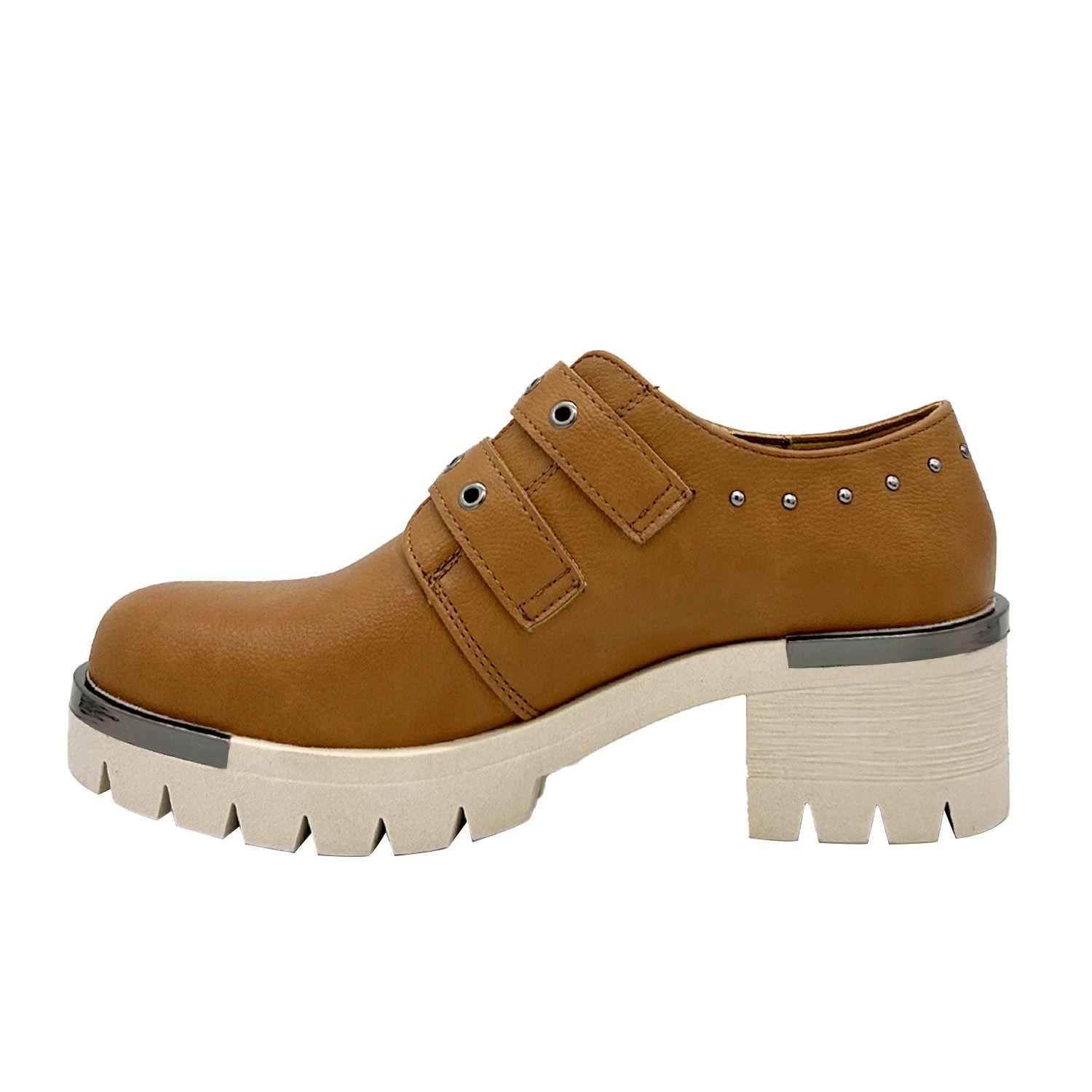 Botin para mujer color Cafe, doble correa, bajo el tobillo-2