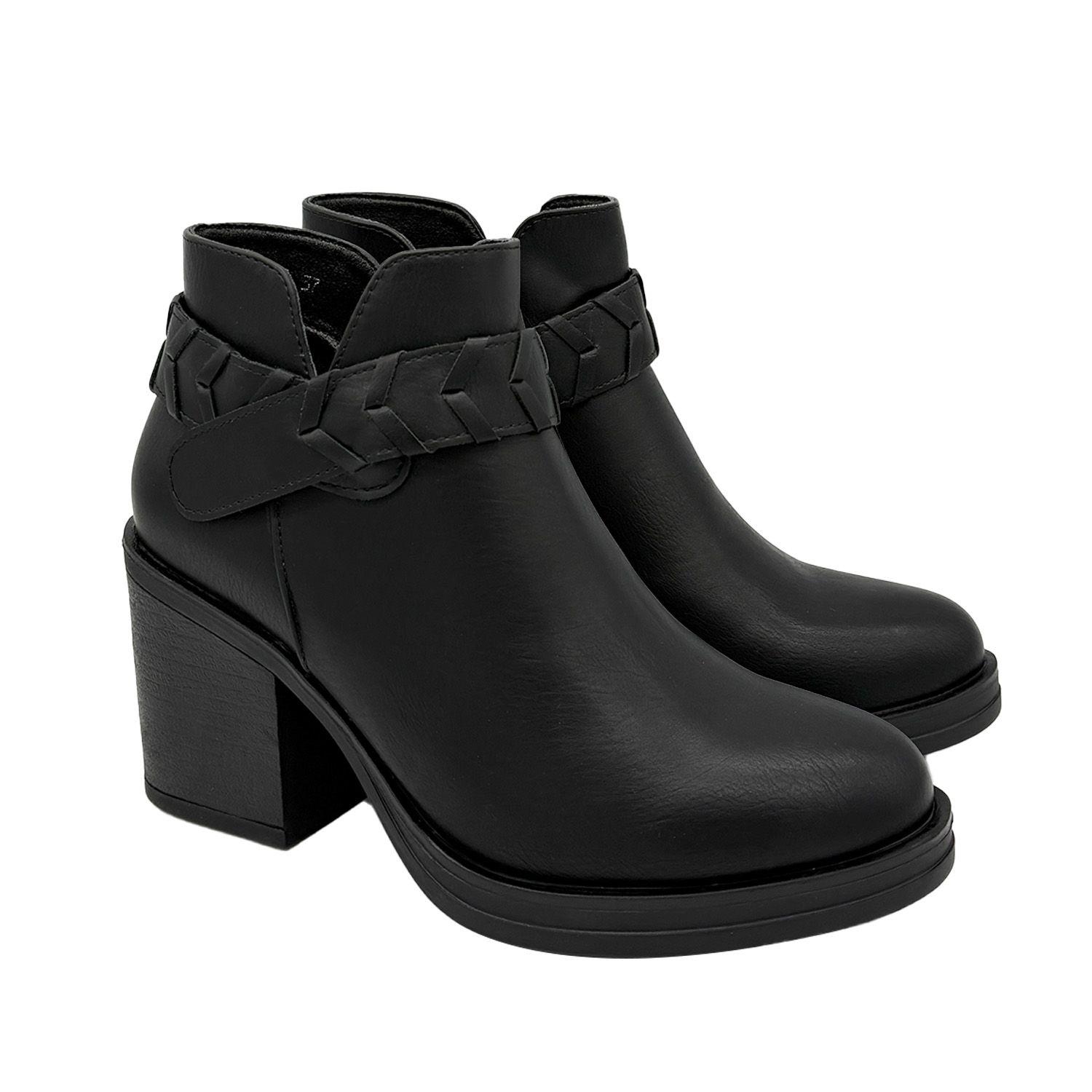 Botin para mujer liso Negro Danicolle-1