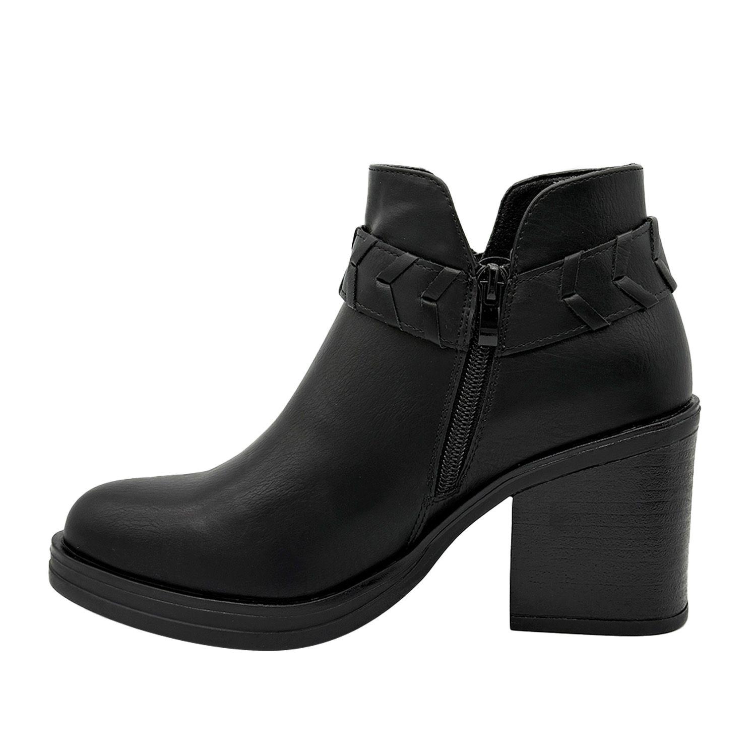 Botin para mujer liso Negro Danicolle-2