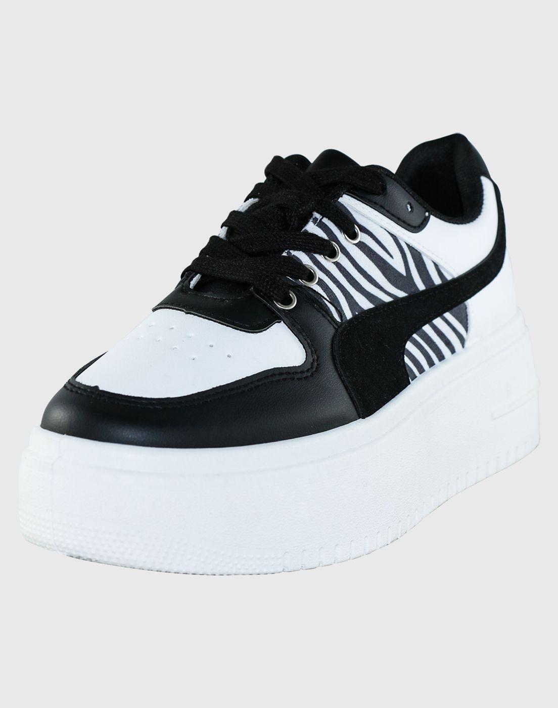 Zapatilla front Zebra Negro Danicolle-0
