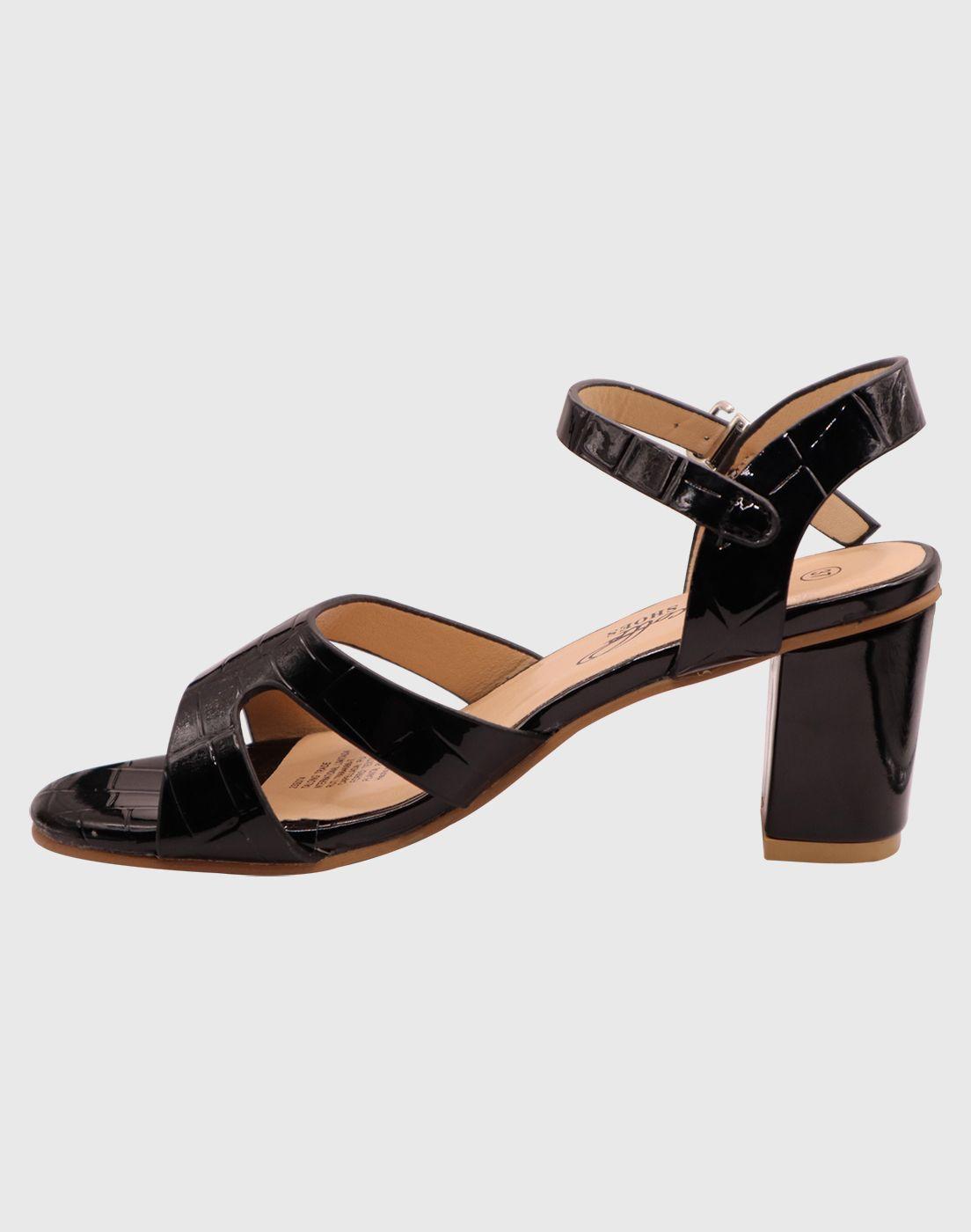 Sandalia Taco cuadro Negro-3
