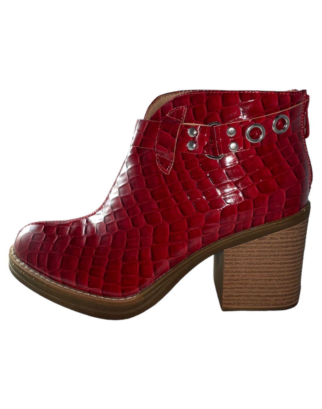 Botin rojo croco Correa-3