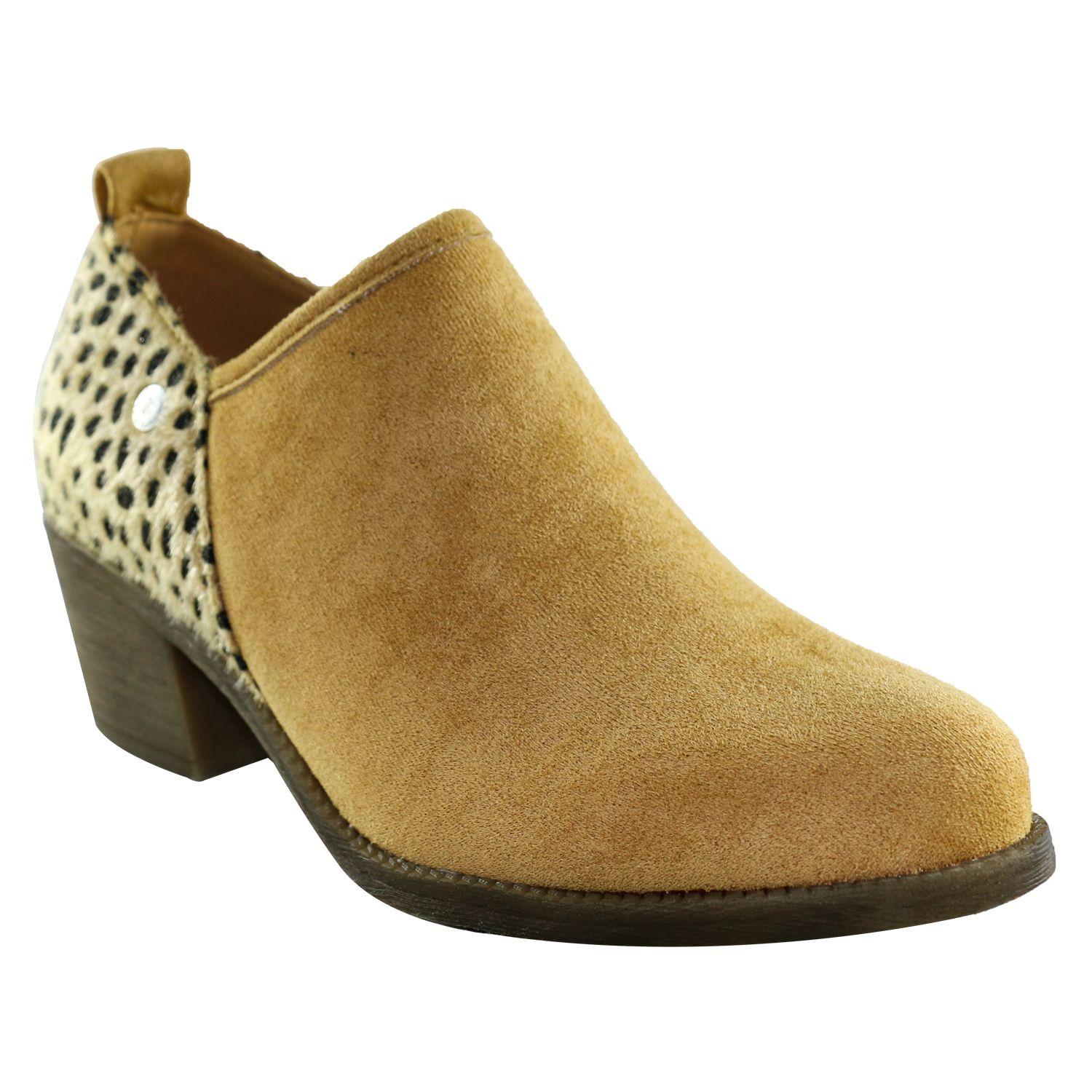 Zapato furry bajo Camel Danicolle-1