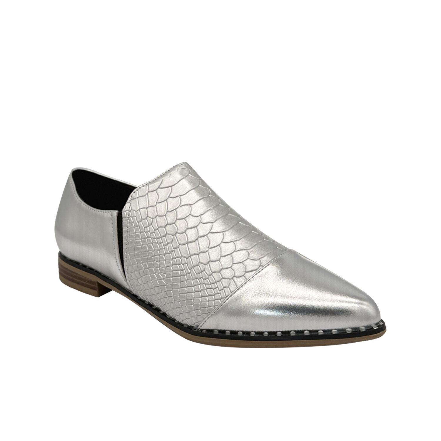 Zapato para mujer croco Plateado Danicolle-1