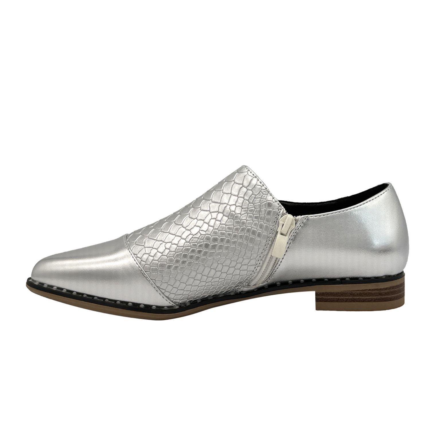 Zapato para mujer croco Plateado Danicolle-4