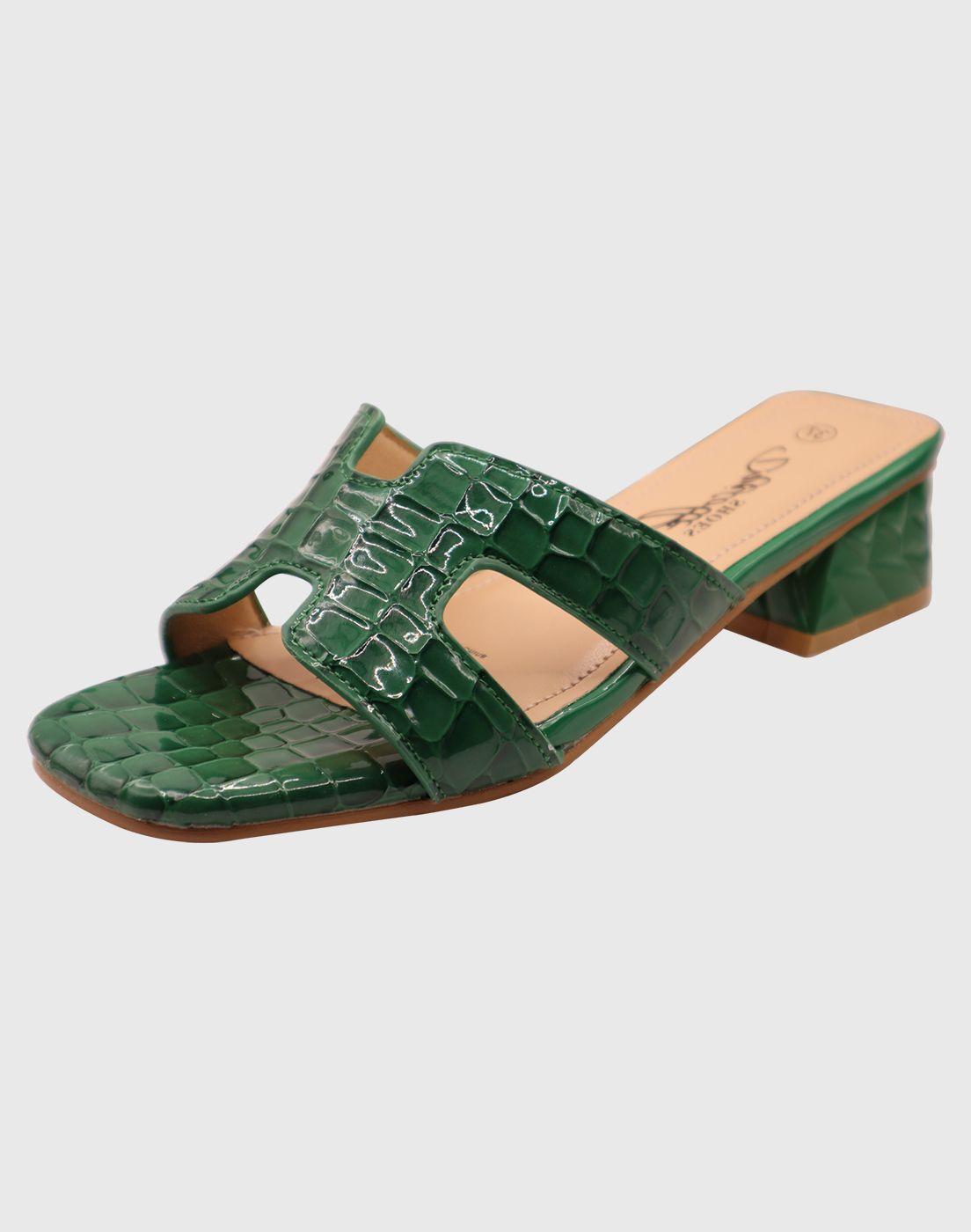 Sandalia plana Herm Verde-0