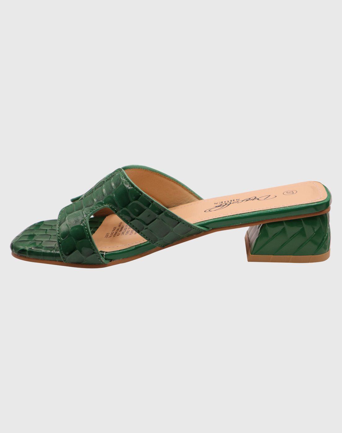 Sandalia plana Herm Verde-1