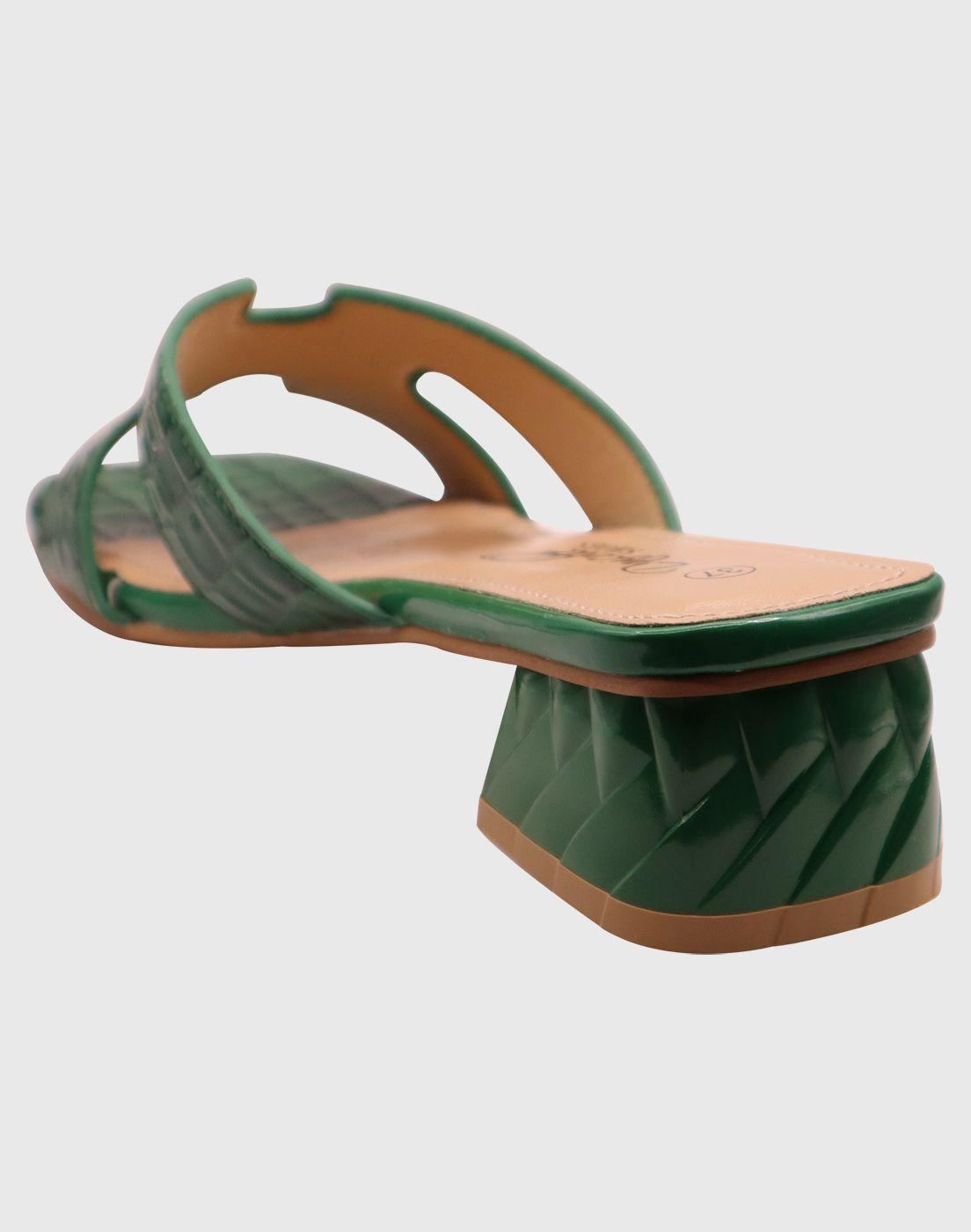 Sandalia plana Herm Verde-2