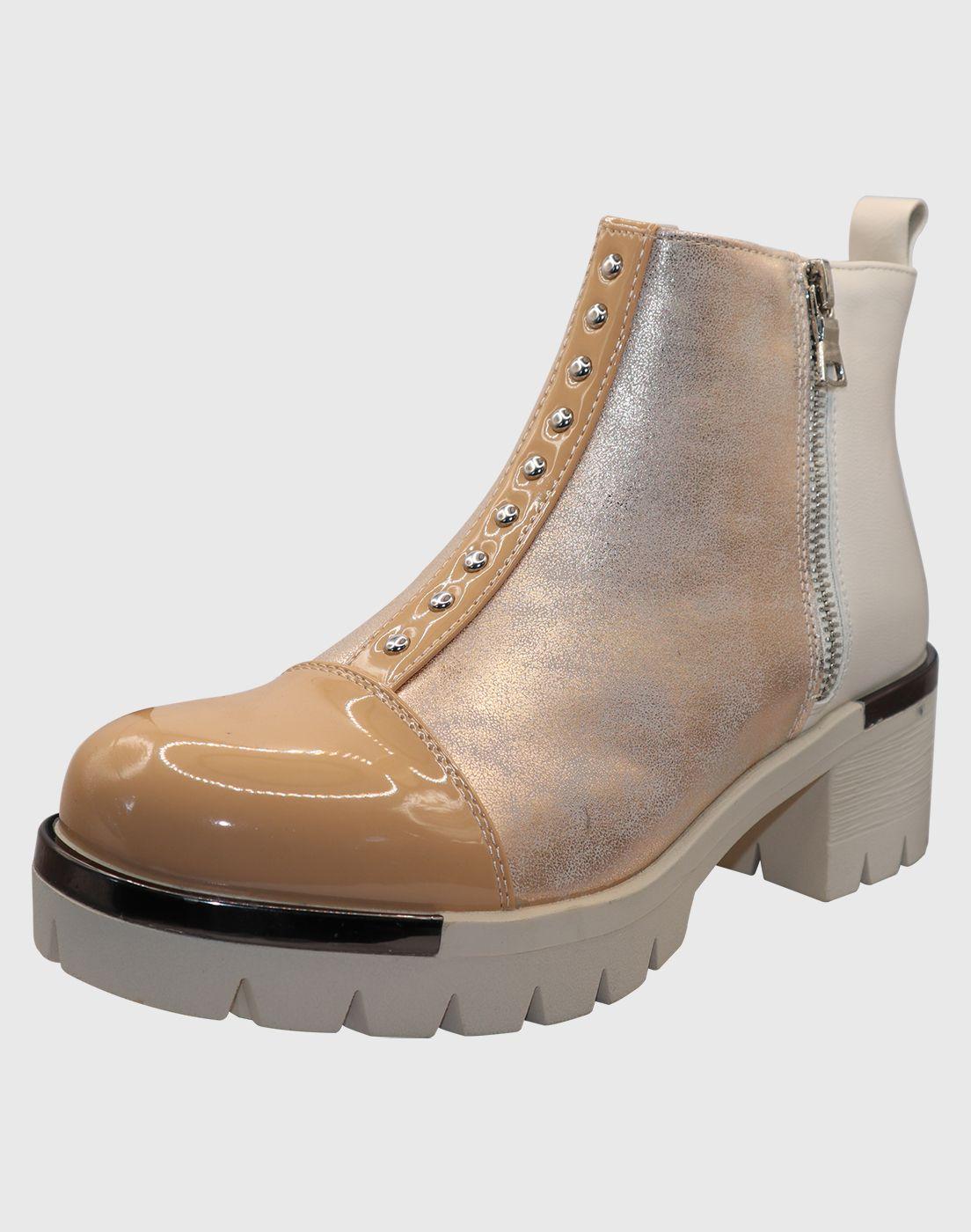 Botin beige tri elasticado-0