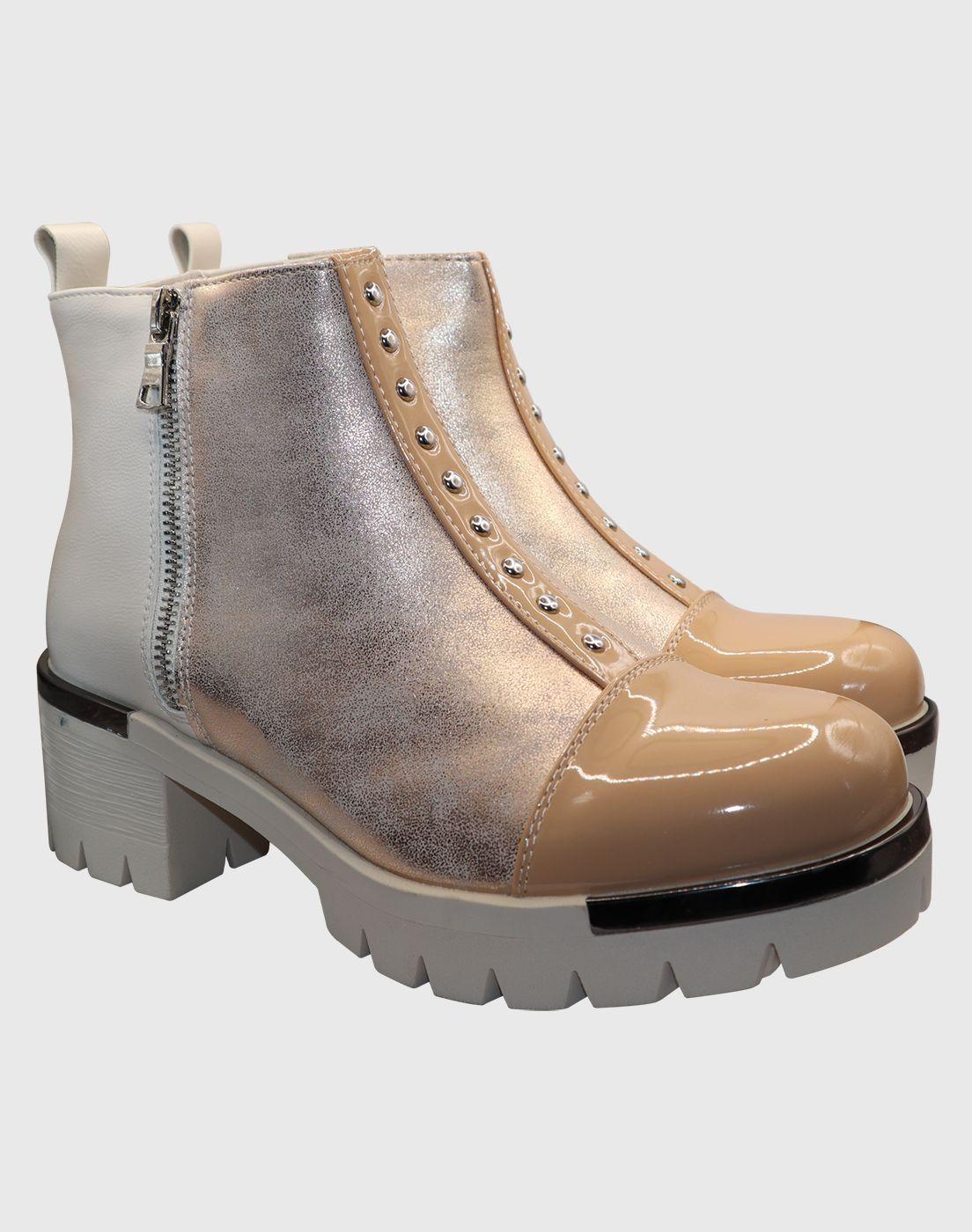 Botin beige tri elasticado-1