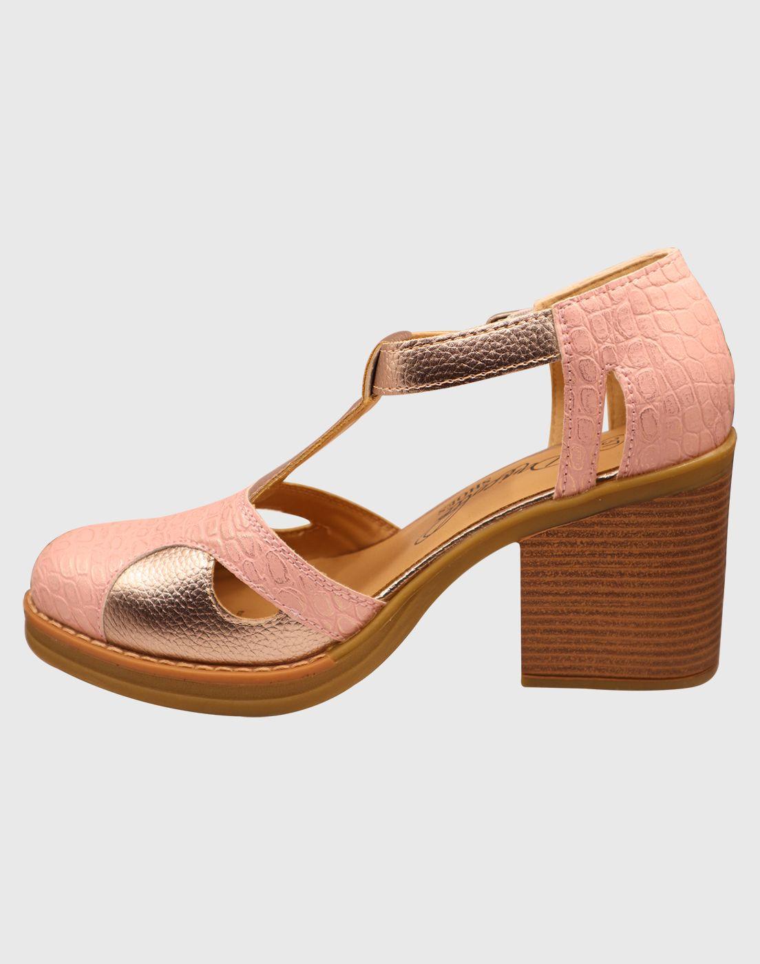 Zapato alto hebilla Rosado-2