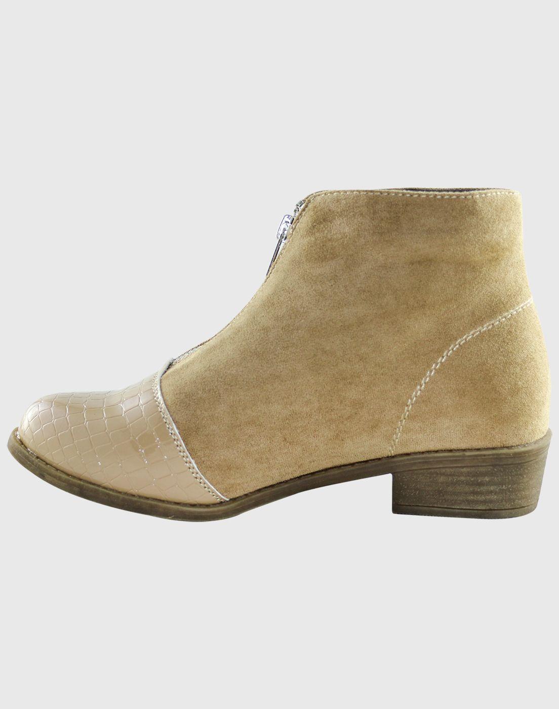 Botin punta Croco Khaki Danicolle-2