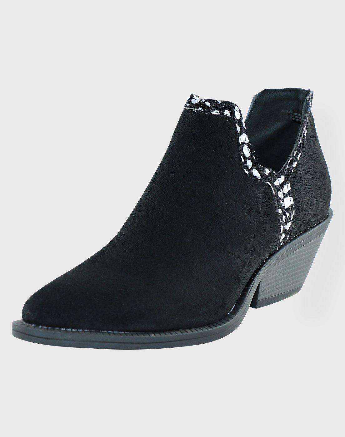 Botin Puntiagudo Leopard Negro Danicolle-0