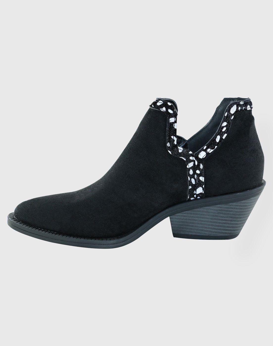 Botin Puntiagudo Leopard Negro Danicolle-2
