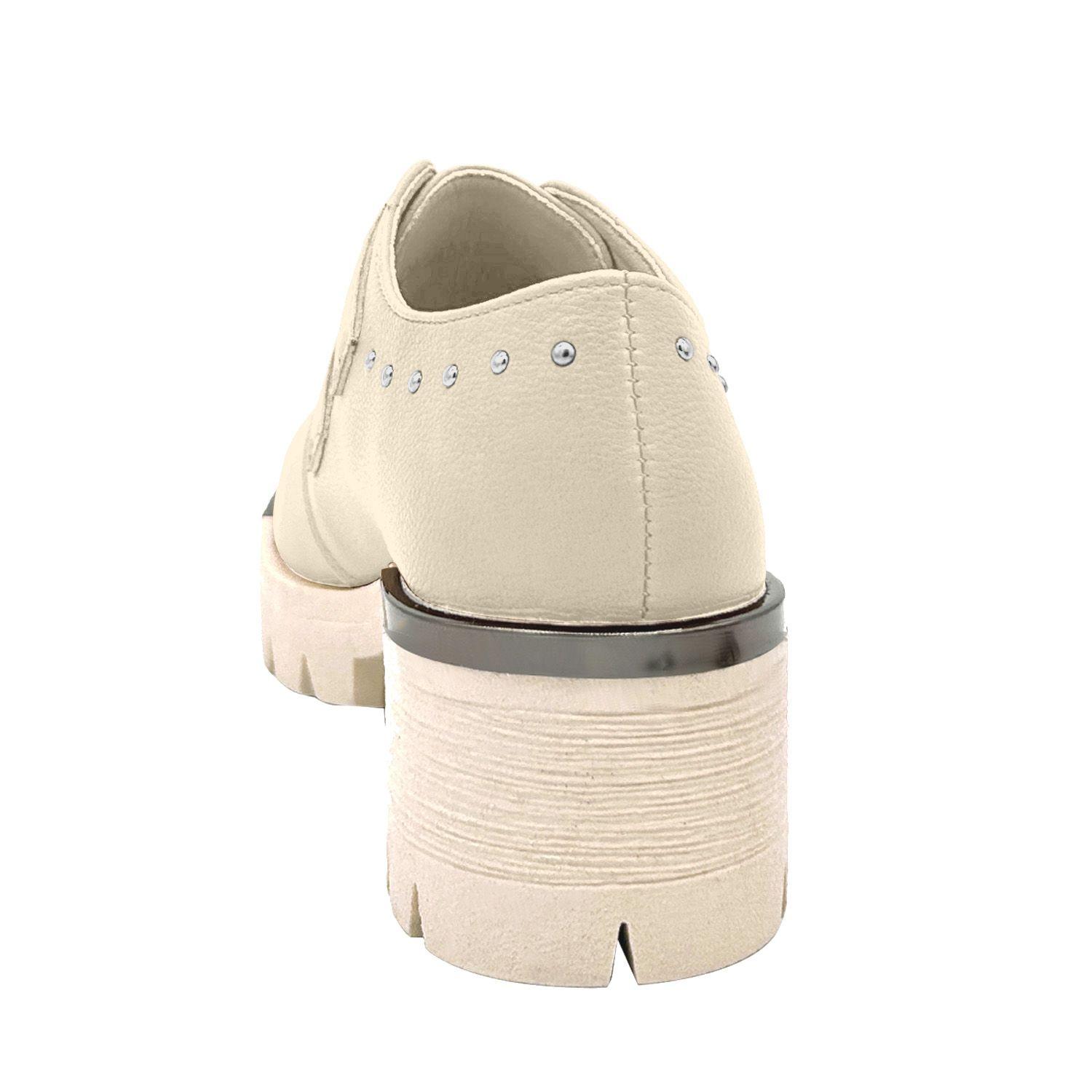 Botin para mujer color beige, doble correa, bajo el tobillo-3