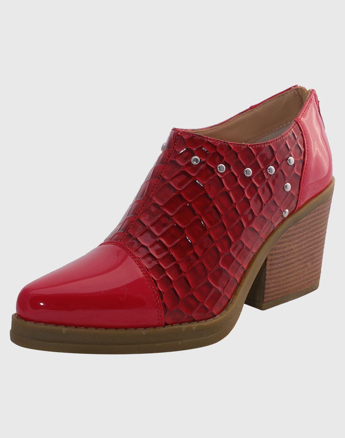 Botin puntiagudo tachas Rojo-0