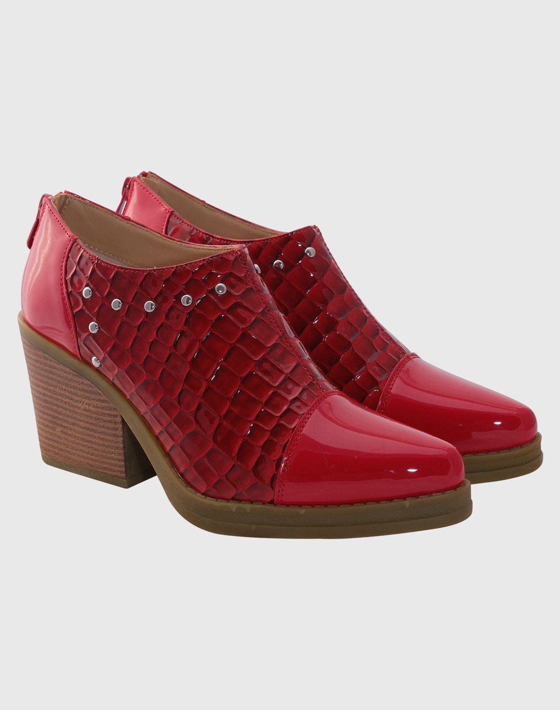 Botin puntiagudo tachas Rojo-1