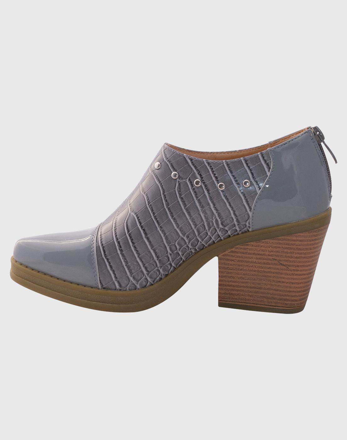 Botin puntiagudo tachas Gris-2