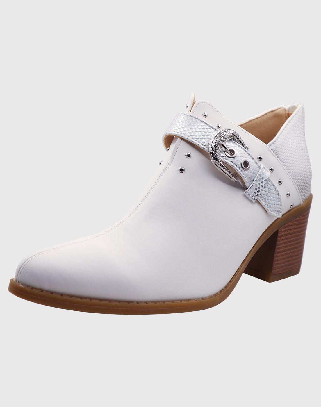 Botin campero hebilla Blanco-0