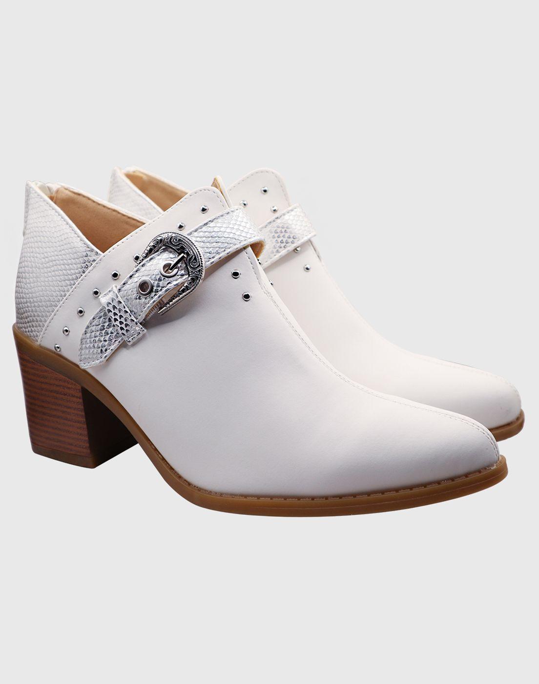 Botin campero hebilla Blanco-1