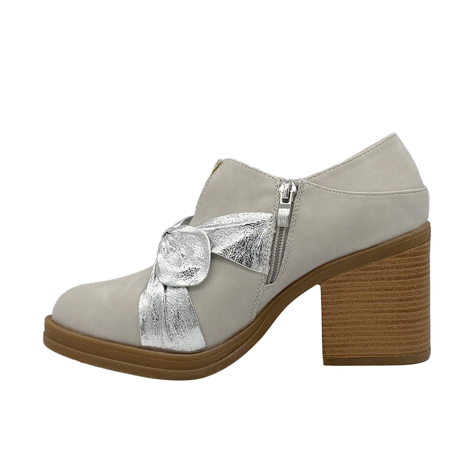 Botín para mujer con lazo beige Danicolle-2