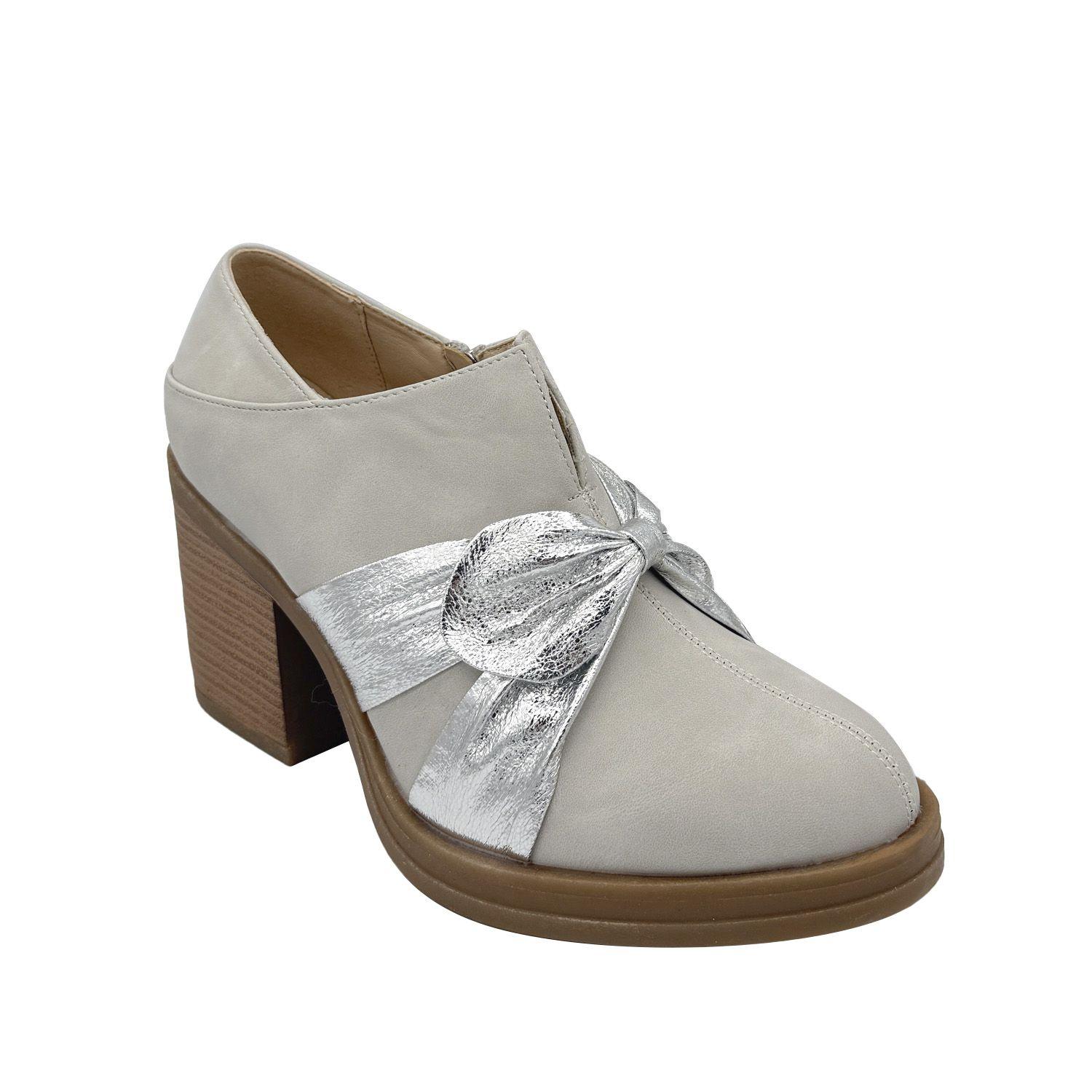 Botín para mujer con lazo beige Danicolle-4